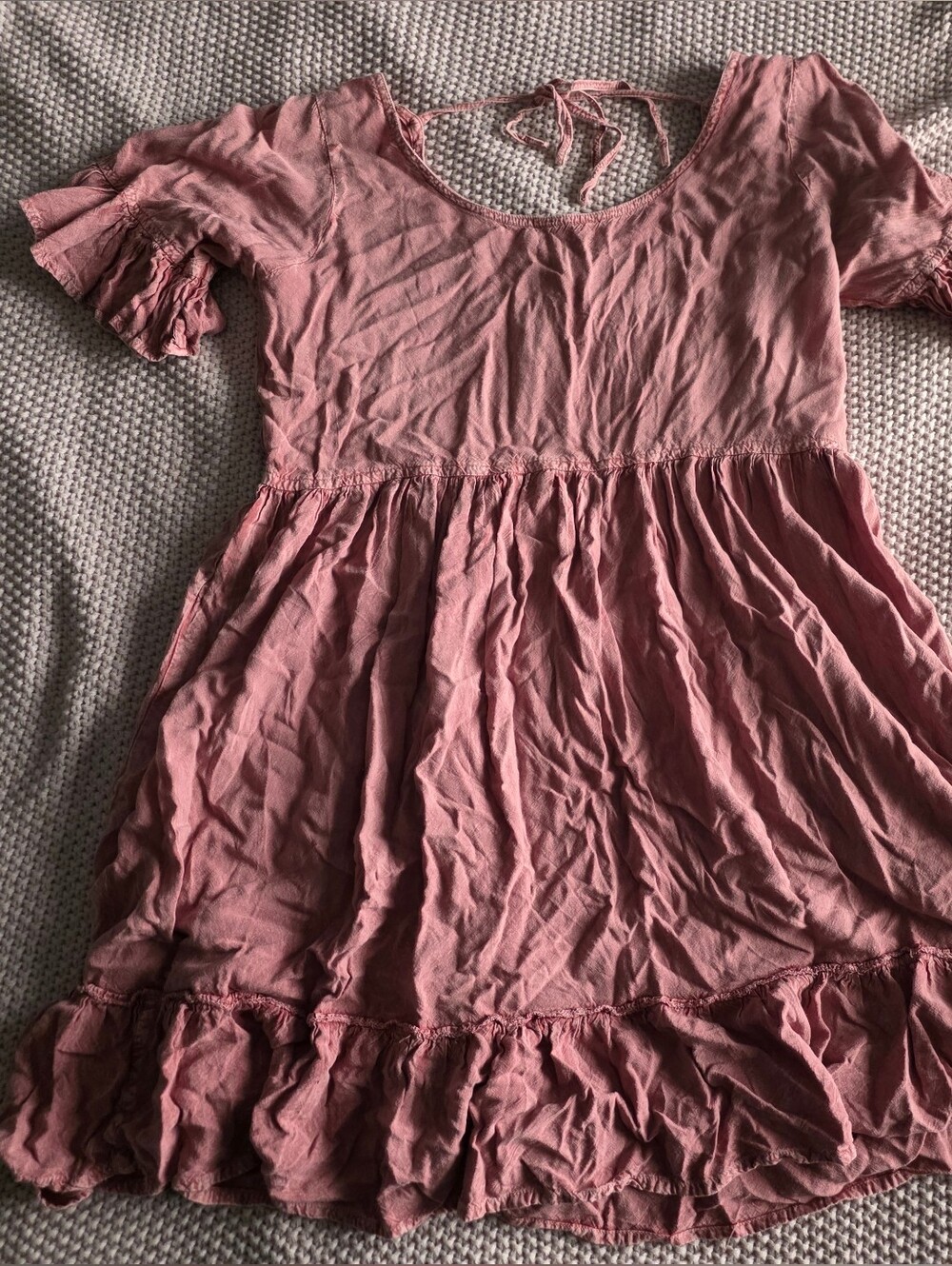 Dusty Rose Ruffle Hem Dress